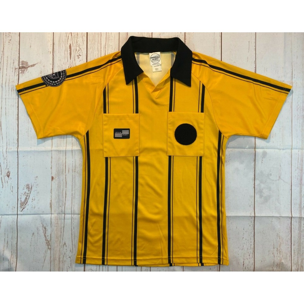 Official Sports Soccer Referee Mens Size Small Short Sleeve Shirt Yellow